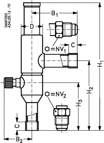 Regulator de presiune Danfoss, KVR